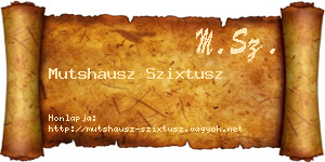 Mutshausz Szixtusz névjegykártya